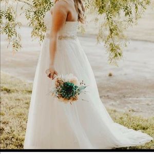 Strapless Wedding Dress, Corset, Tule Bottom